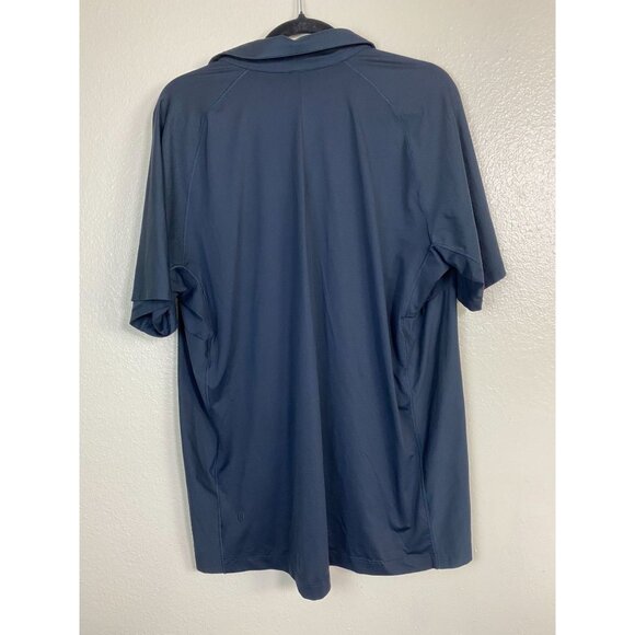 Lululemon Mens Polo Shirt Navy Blue Short Sleeve size XL Preppy Performance - Picture 10 of 12
